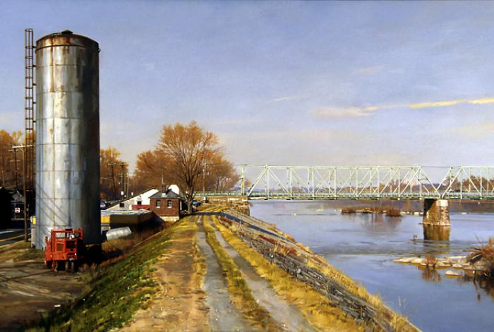 Gary Godbee Lanscape Painting "Calhoun St. Bridge"